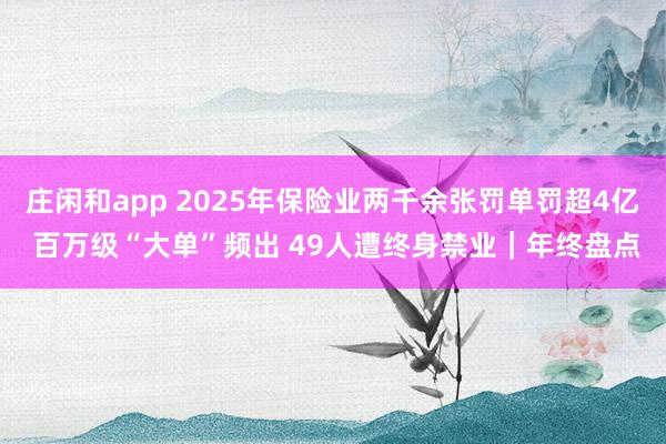莊閑和app 2025年保險(xiǎn)業(yè)兩千余張罰單罰超4億 百萬(wàn)級(jí)“大單”頻出 49人遭終身禁業(yè)|年終盤點(diǎn)