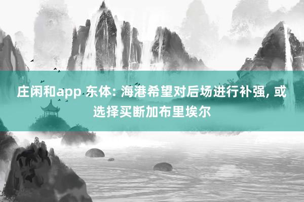莊閑和app 東體: 海港希望對后場進(jìn)行補強, 或選擇買斷加布里埃爾