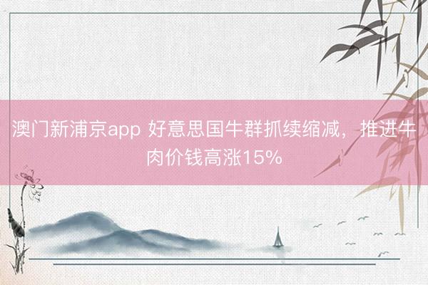 澳門(mén)新浦京app 好意思國(guó)牛群抓續(xù)縮減，推進(jìn)牛肉價(jià)錢(qián)高漲15%