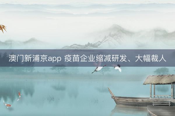 澳門新浦京app 疫苗企業(yè)縮減研發(fā)、大幅裁人